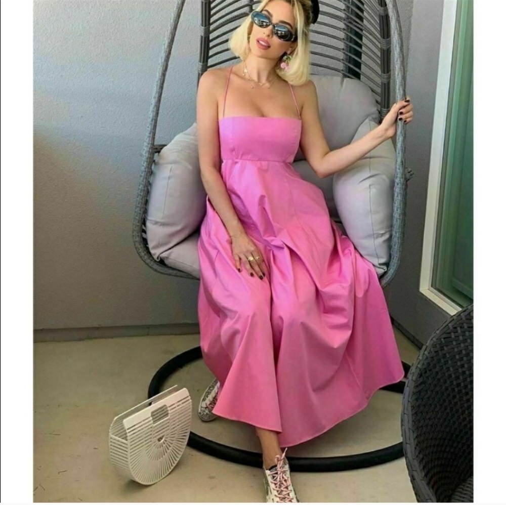 ZARA PINK POPLIN DRESS